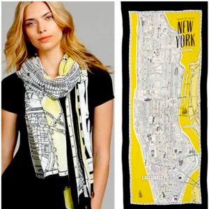Kate Spade Yellow NYC Map Scarf